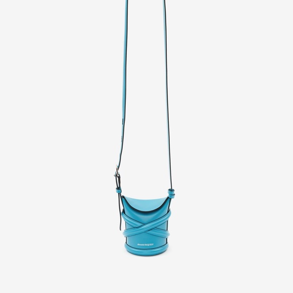 Authentic Alexander McQueen Women’s The Curve Mini in Cerulean - Picture 5 of 7